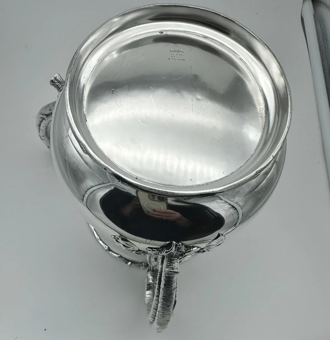 Early 1900s Loving Cup Wine Bucket. Gorham Sterling Silver. Branch Handles and Blossoms - 5