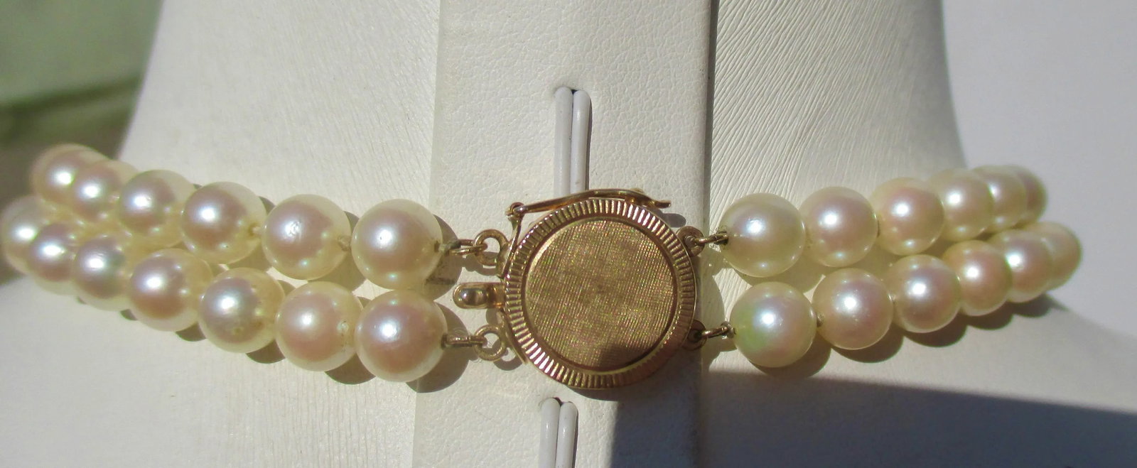 Double Stand Necklace of Cultured Pearls and 14 Kt Clasp - 3