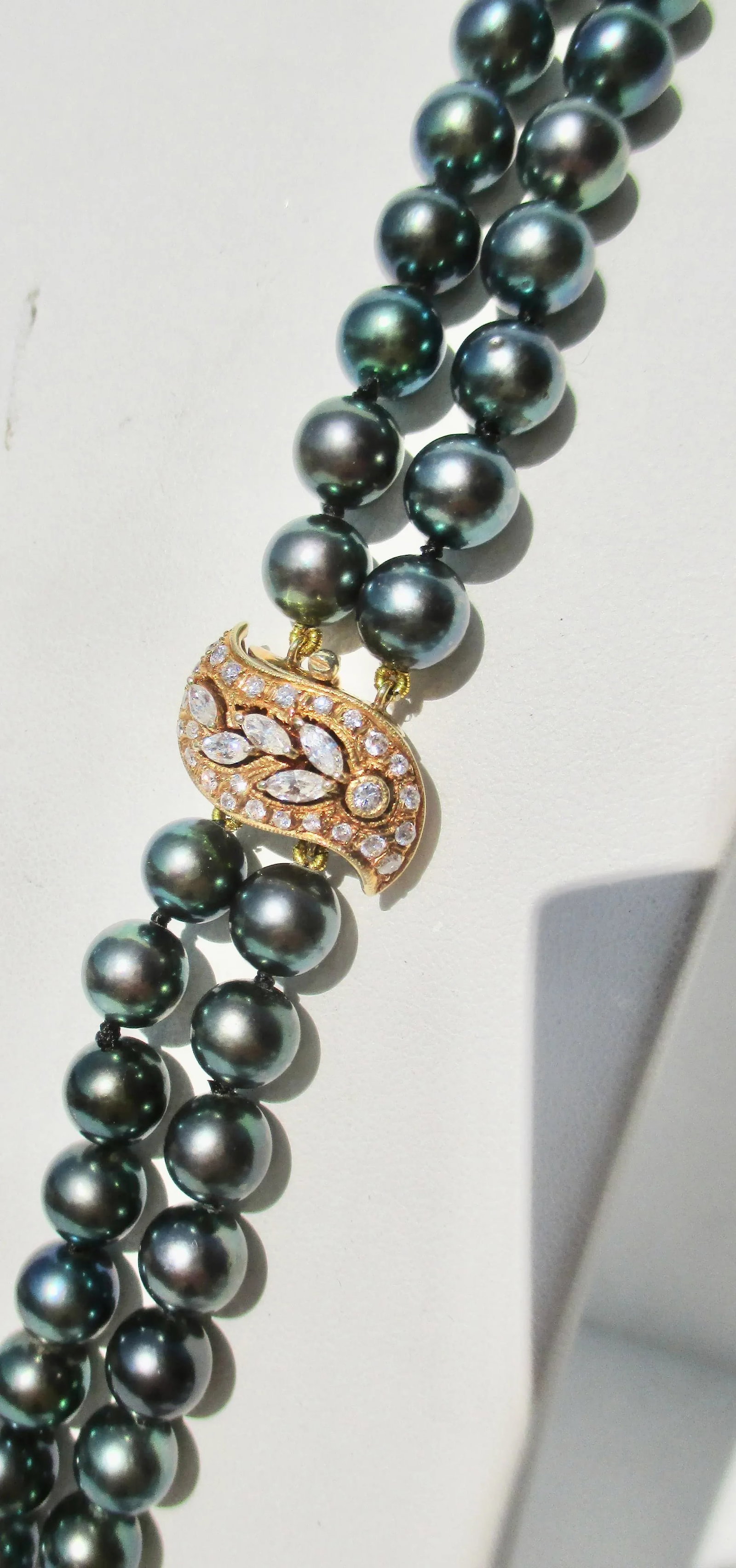 Double Strand Tahitian Iridescent Pearl Necklace - 3