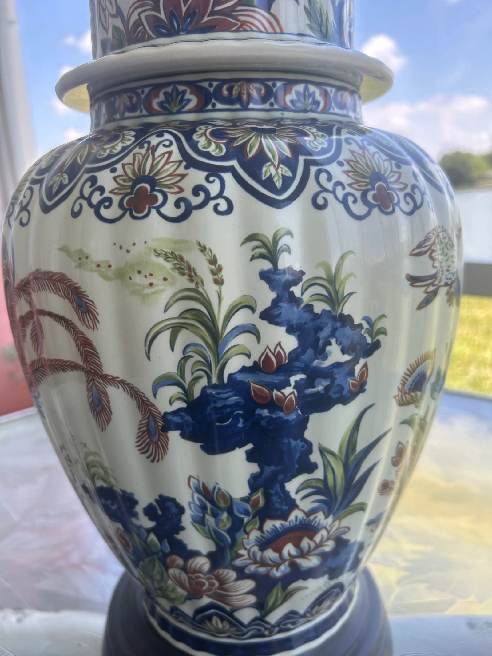 Large Vintage Chinese Export Porcelain Ginger Jar Table Lamp - 2