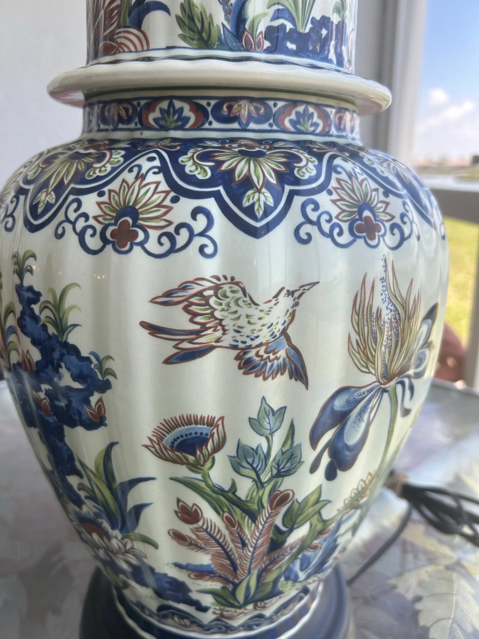 Large Vintage Chinese Export Porcelain Ginger Jar Table Lamp - 3