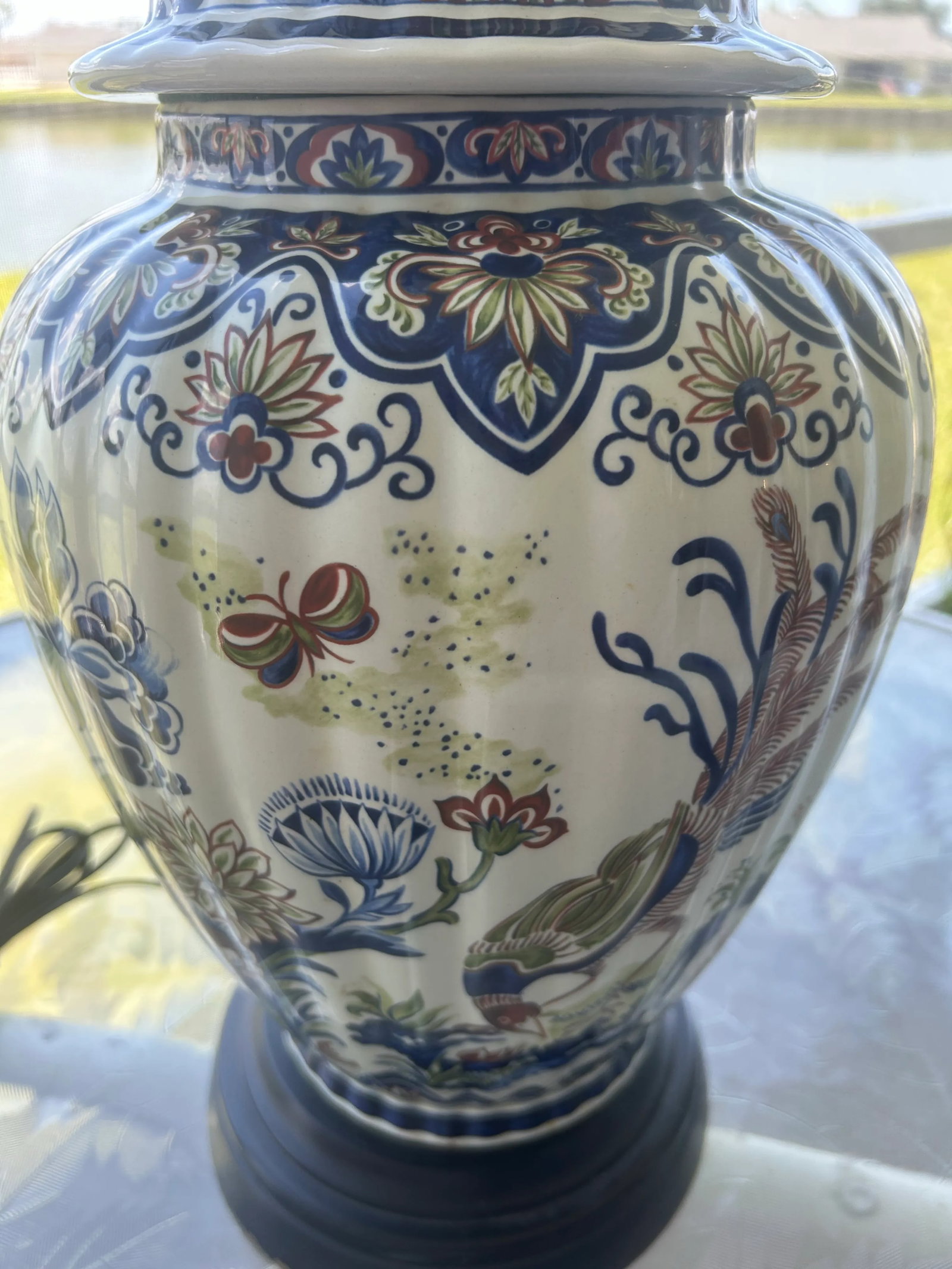 Large Vintage Chinese Export Porcelain Ginger Jar Table Lamp - 4