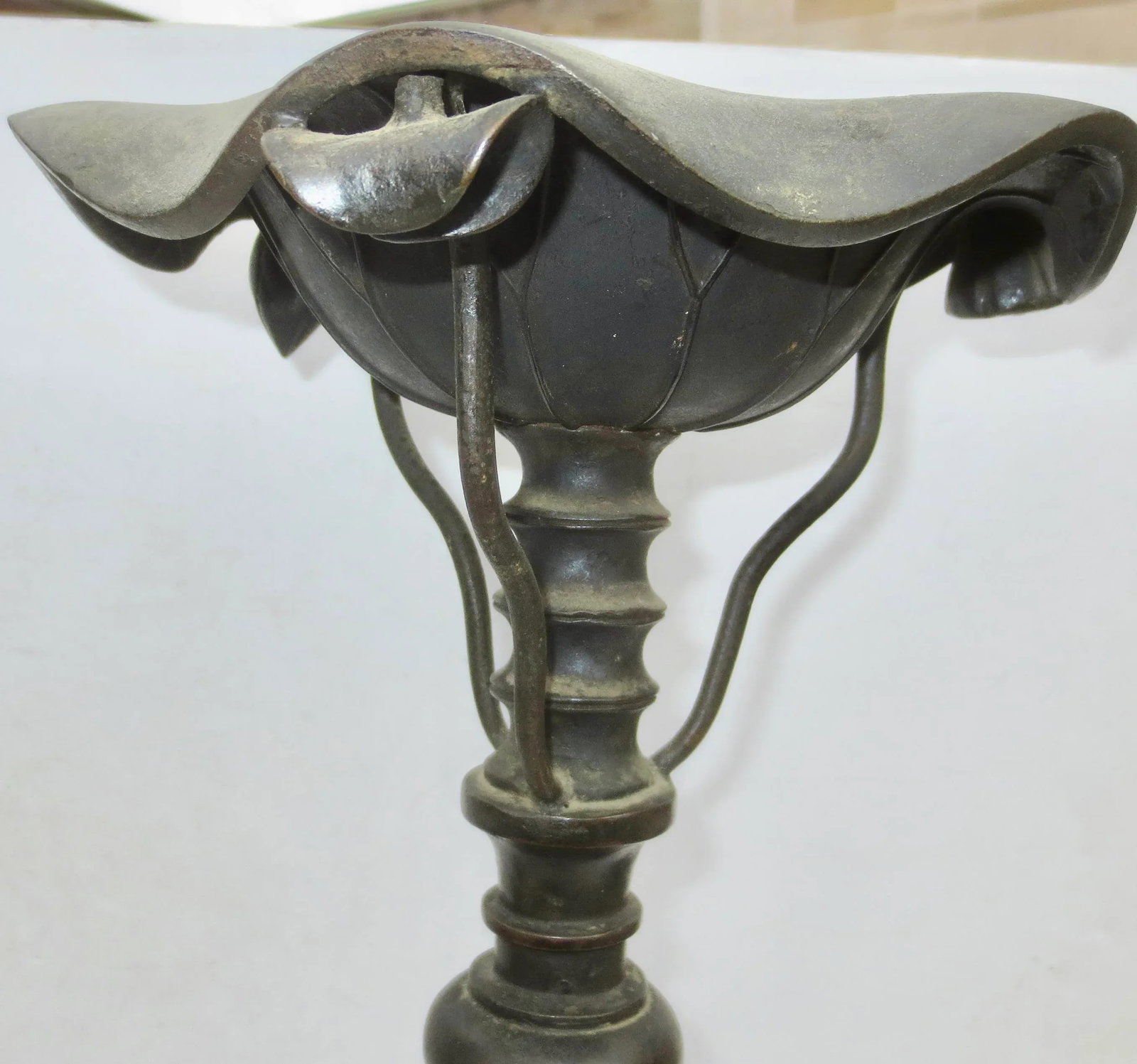 Pair Chinese Ming Bronze Candle Sticks- A Pair of 2 - 5