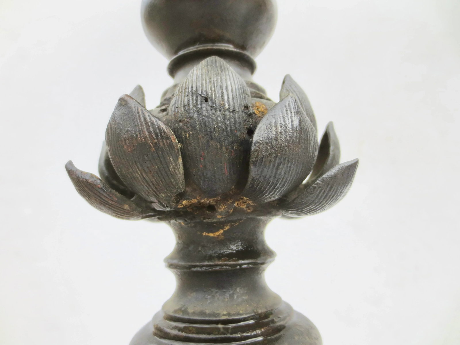 Pair Chinese Ming Bronze Candle Sticks- A Pair of 2 - 8