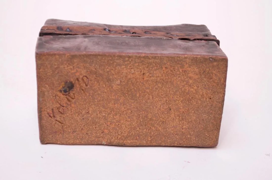 Studio Pottery Glazed Stoneware Sculptural Box Signed "Polk 70" - 8