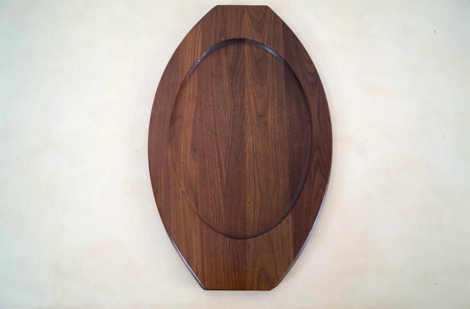 1960's Mid-Century Modern Italian Solid Walnut Tray - 4