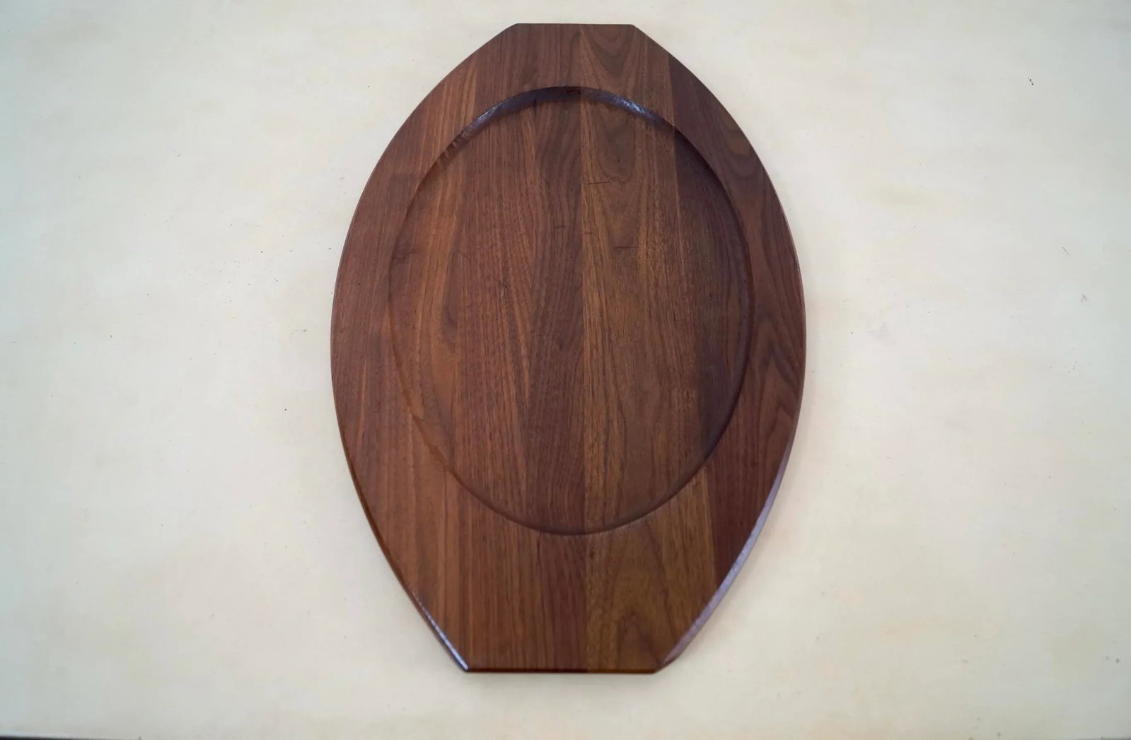1960's Mid-Century Modern Italian Solid Walnut Tray - 5