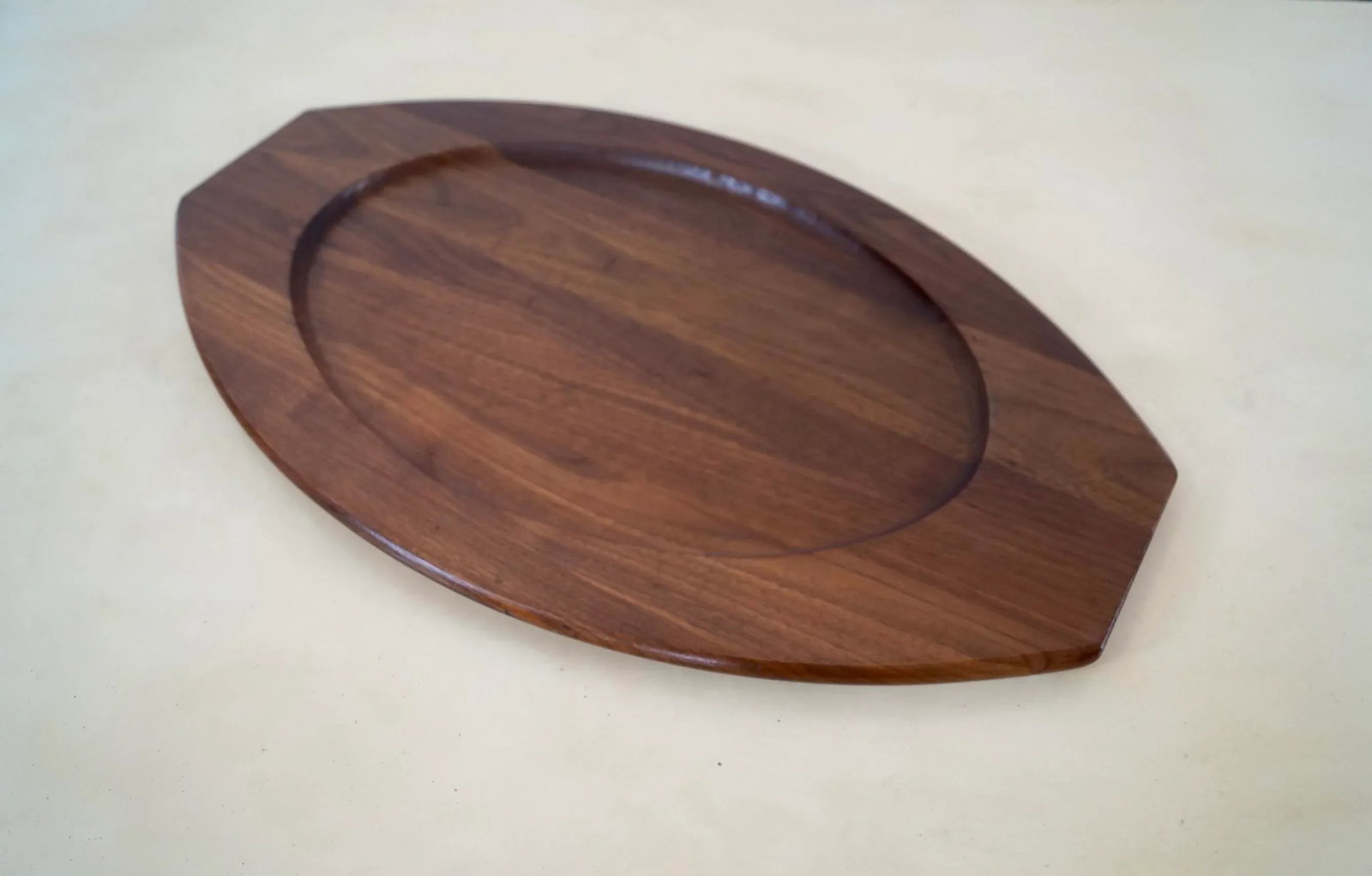 1960's Mid-Century Modern Italian Solid Walnut Tray - 6