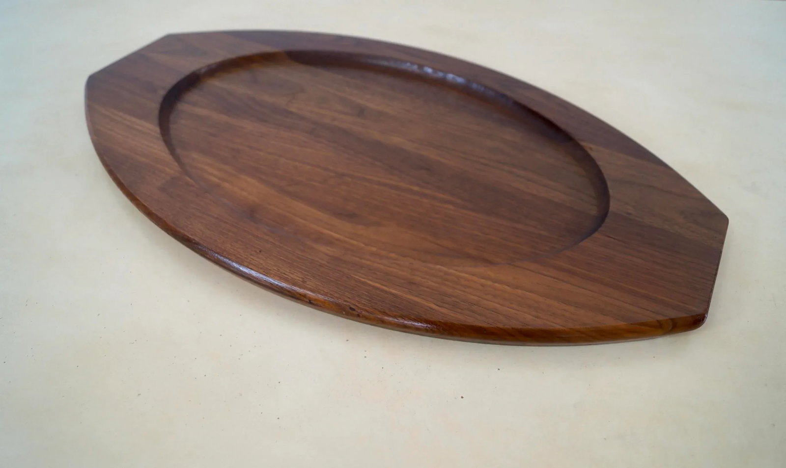 1960's Mid-Century Modern Italian Solid Walnut Tray - 7