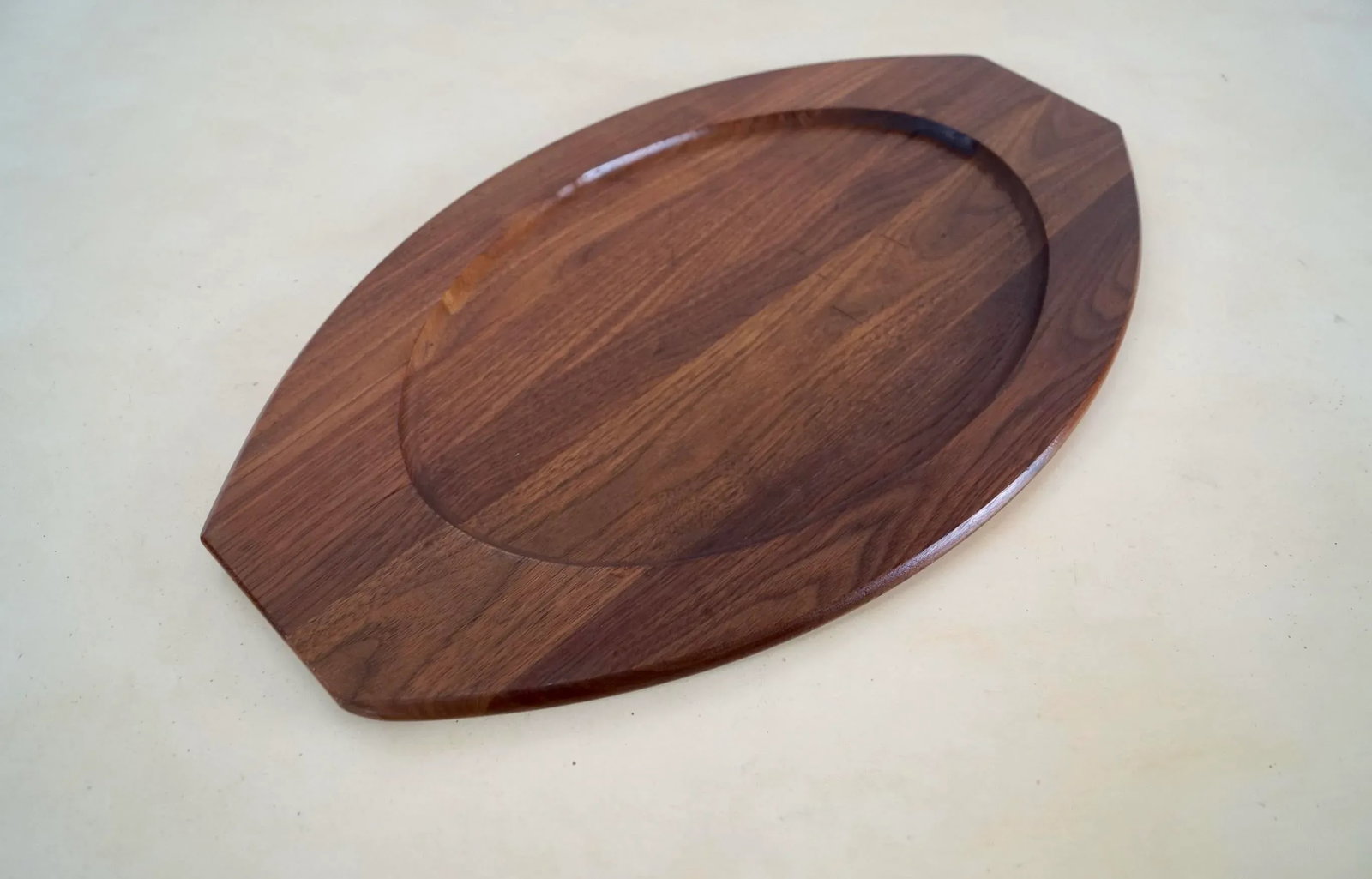 1960's Mid-Century Modern Italian Solid Walnut Tray - 9