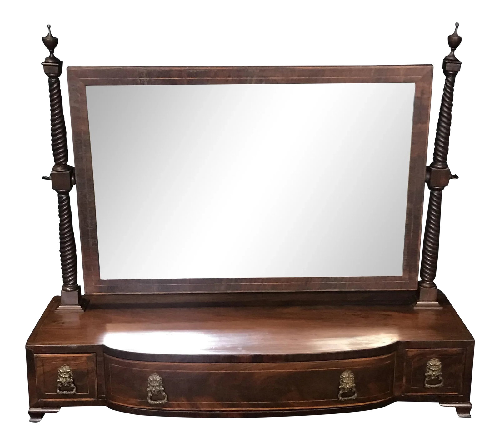Georgian Regency Mahogany Dressing Table Swing Mirror Toilet With Lions Heads (1 of 9)
