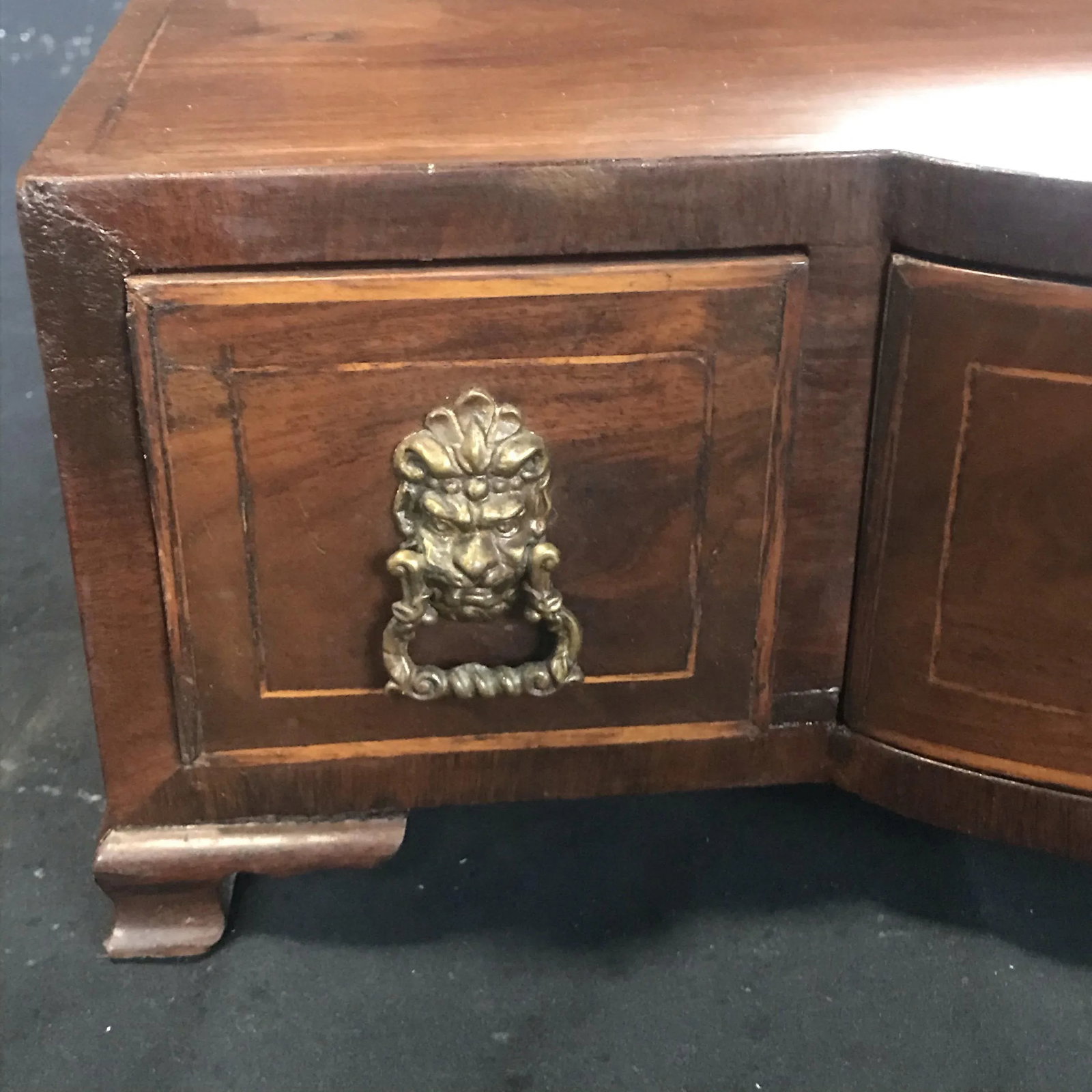 Georgian Regency Mahogany Dressing Table Swing Mirror Toilet With Lions Heads - 5