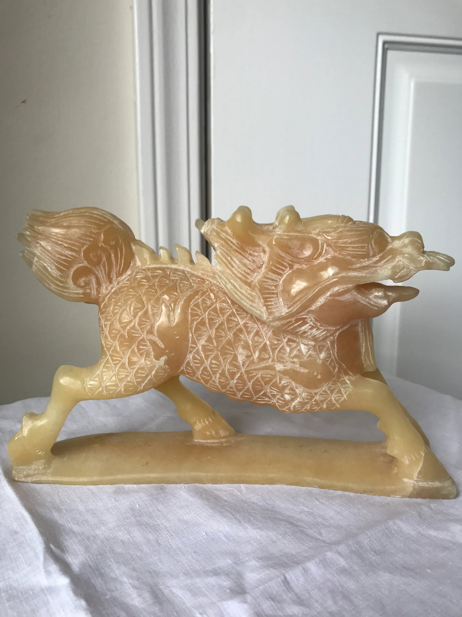 Vintage Late 20th Century Stone Foo Dog Statue/ Paperweight - 2