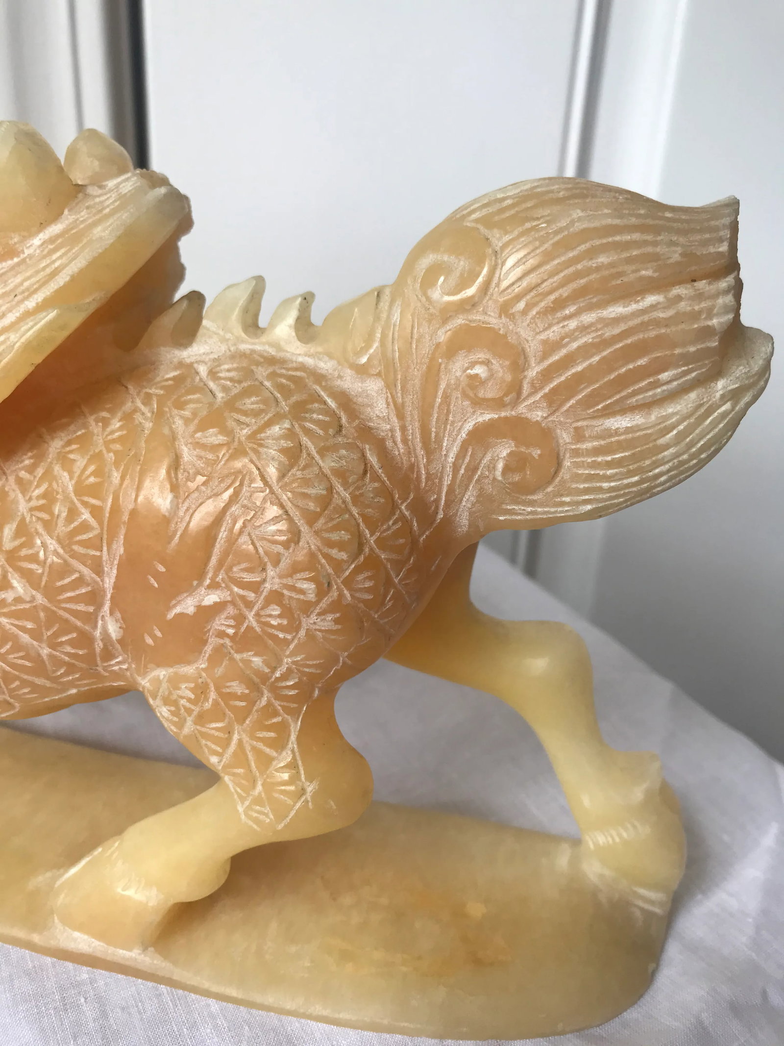 Vintage Late 20th Century Stone Foo Dog Statue/ Paperweight - 3
