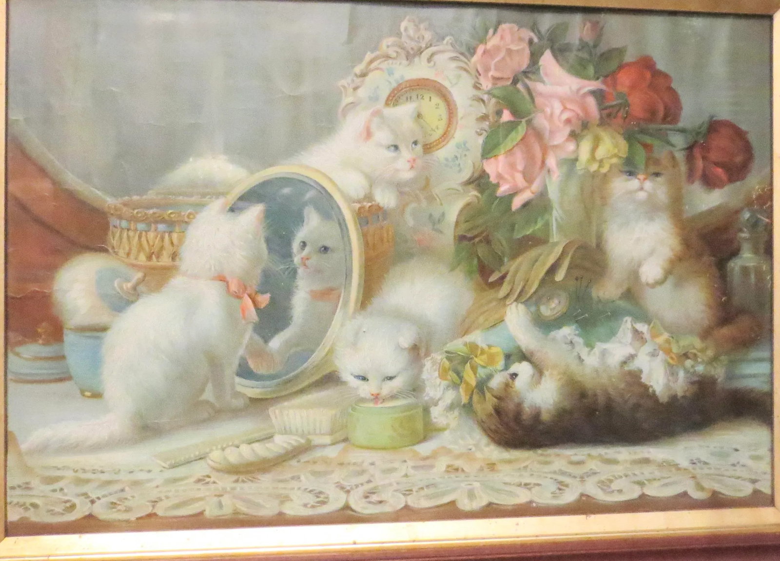 Victorian Chromolithograph of the Five Senses by H C Plumb 1910 - 3