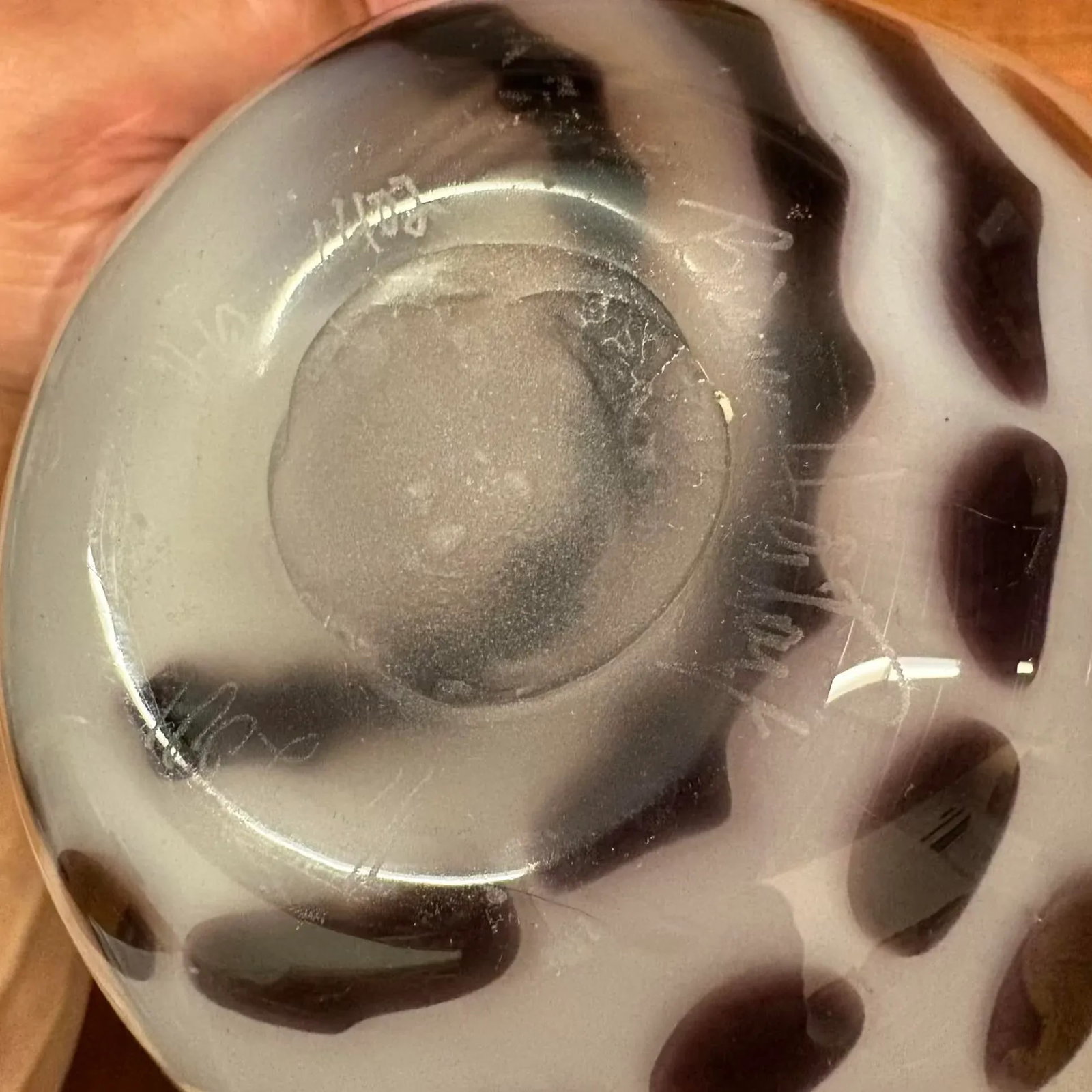 White and Black Brian Heritage Signed Handblown Art Glass Vessel, 2001 - 12