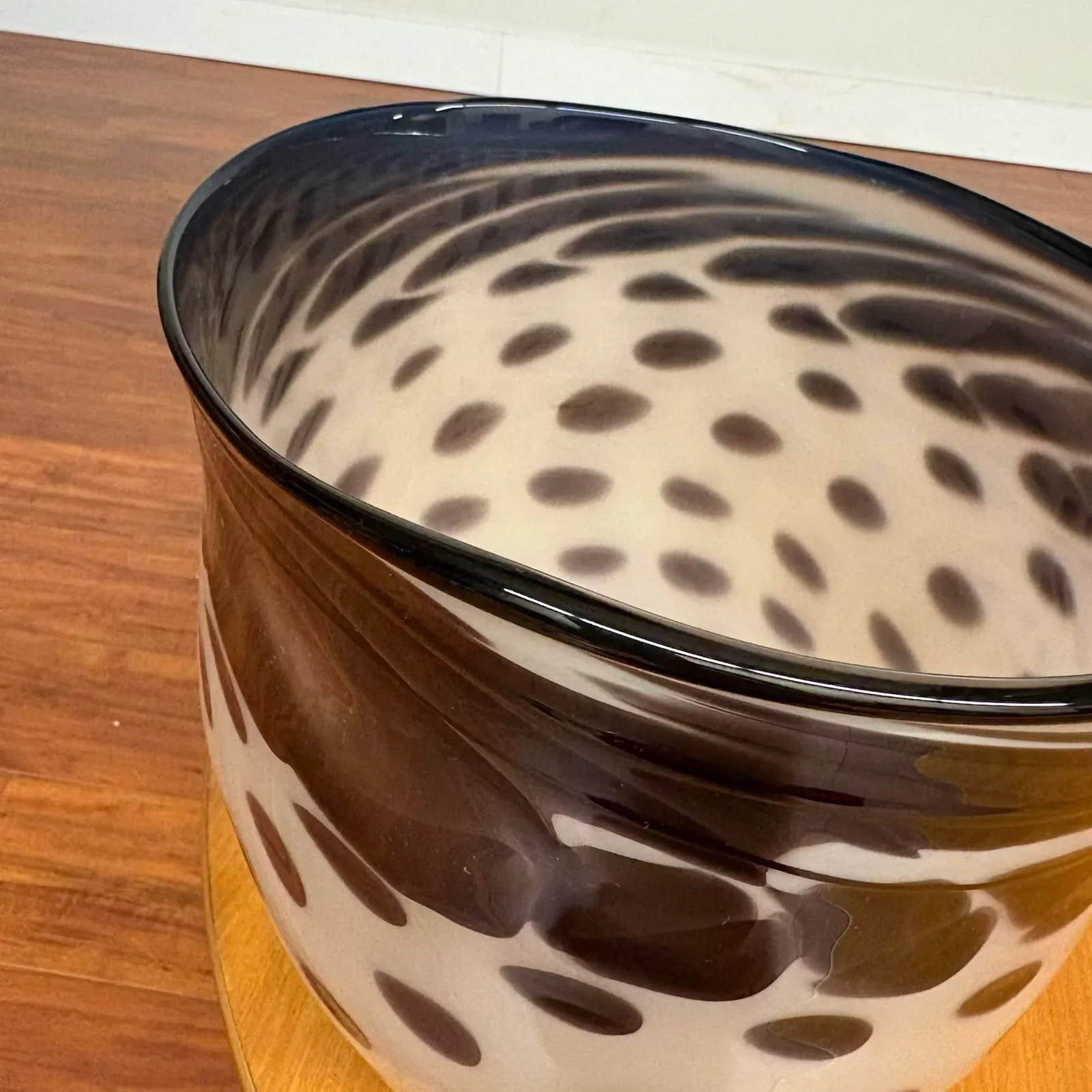 White and Black Brian Heritage Signed Handblown Art Glass Vessel, 2001 - 3