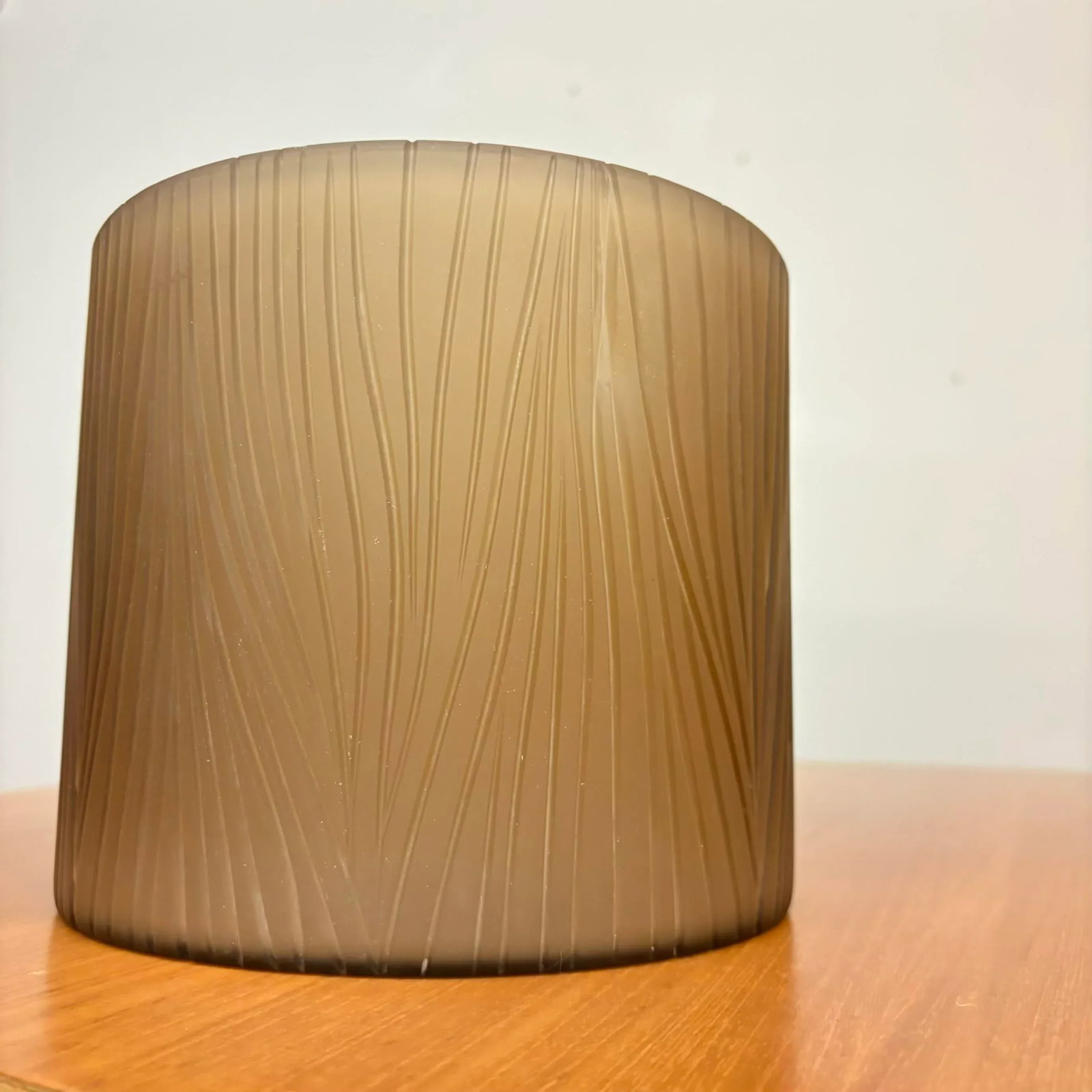 Etched Glass Modernist Ice Bucket Signed Vivarini - 3
