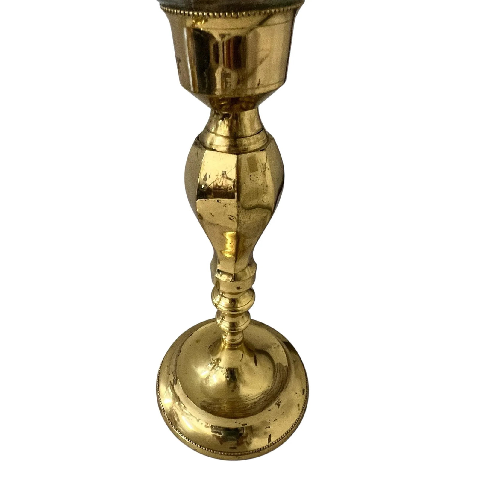 Vintage Brass Hurricane Globe Candleholders- A Pair - 6