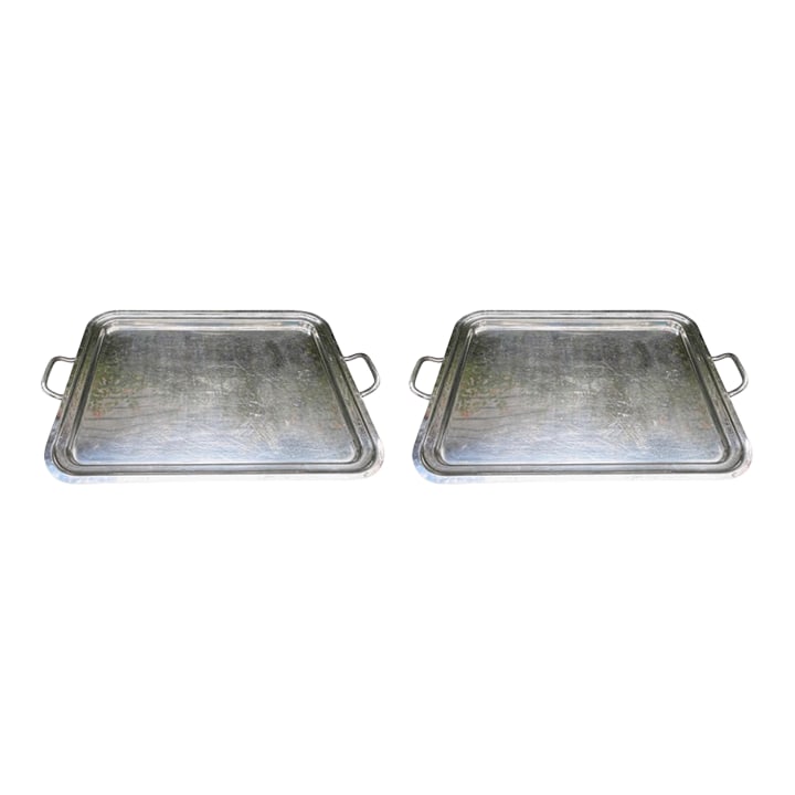 Pair of Italian Silver Plate Trays by Sambonet (1 of 13)