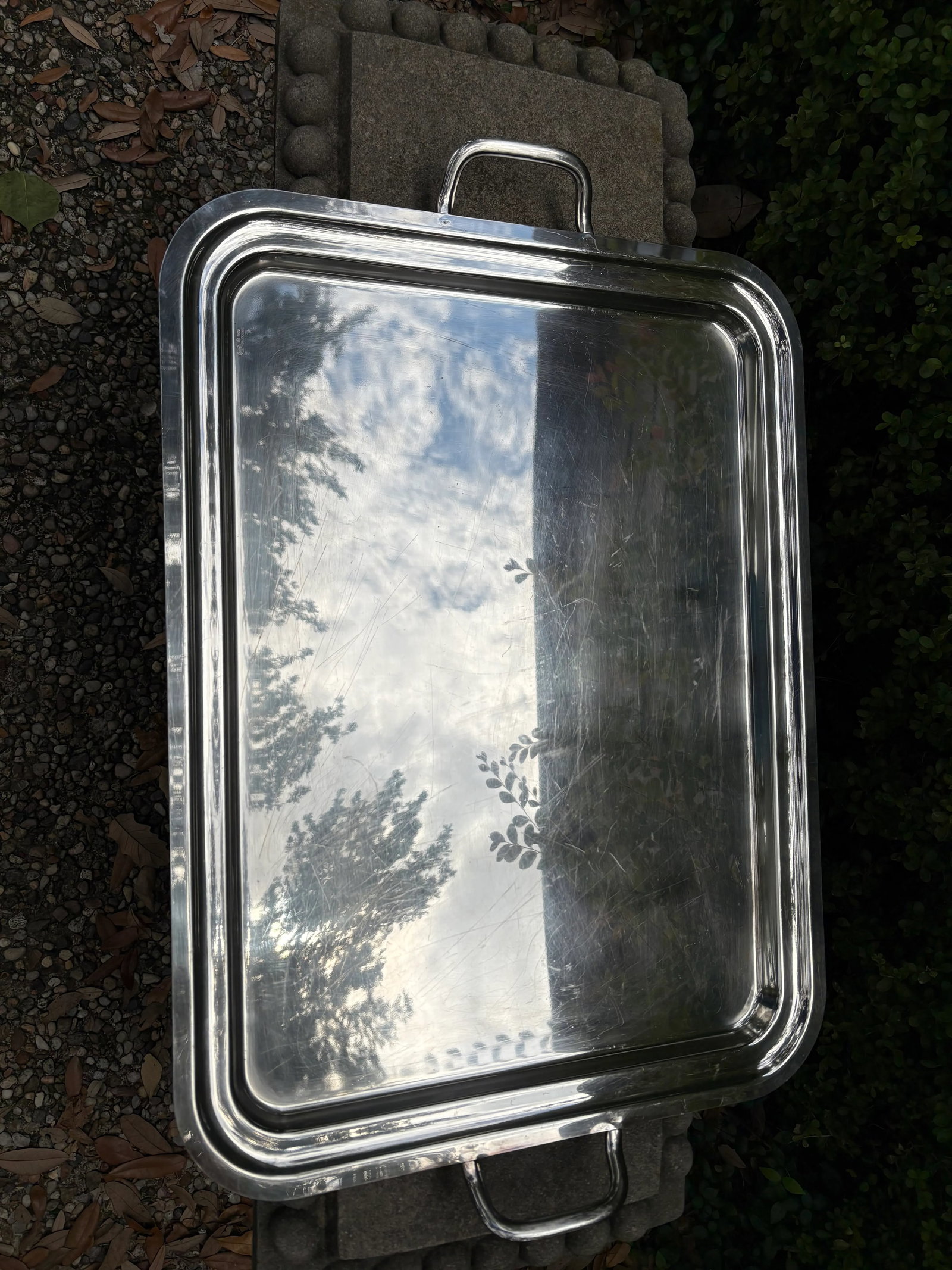 Pair of Italian Silver Plate Trays by Sambonet - 9