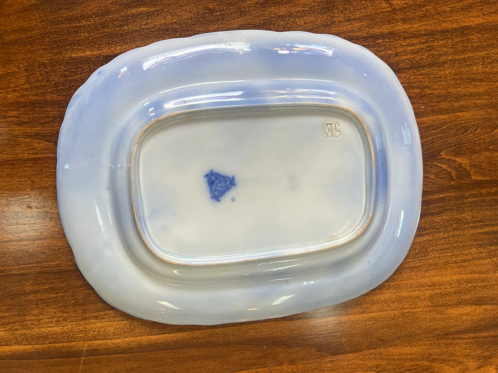 Circa 1850 Flow Blue Viellard France D Johnston "Volubilis" Morning Glory Platter - 9
