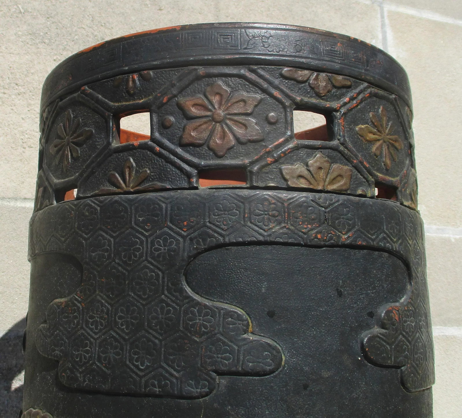 Tokoname Shudei Redware Umbrella Stand or Plantstand - 10