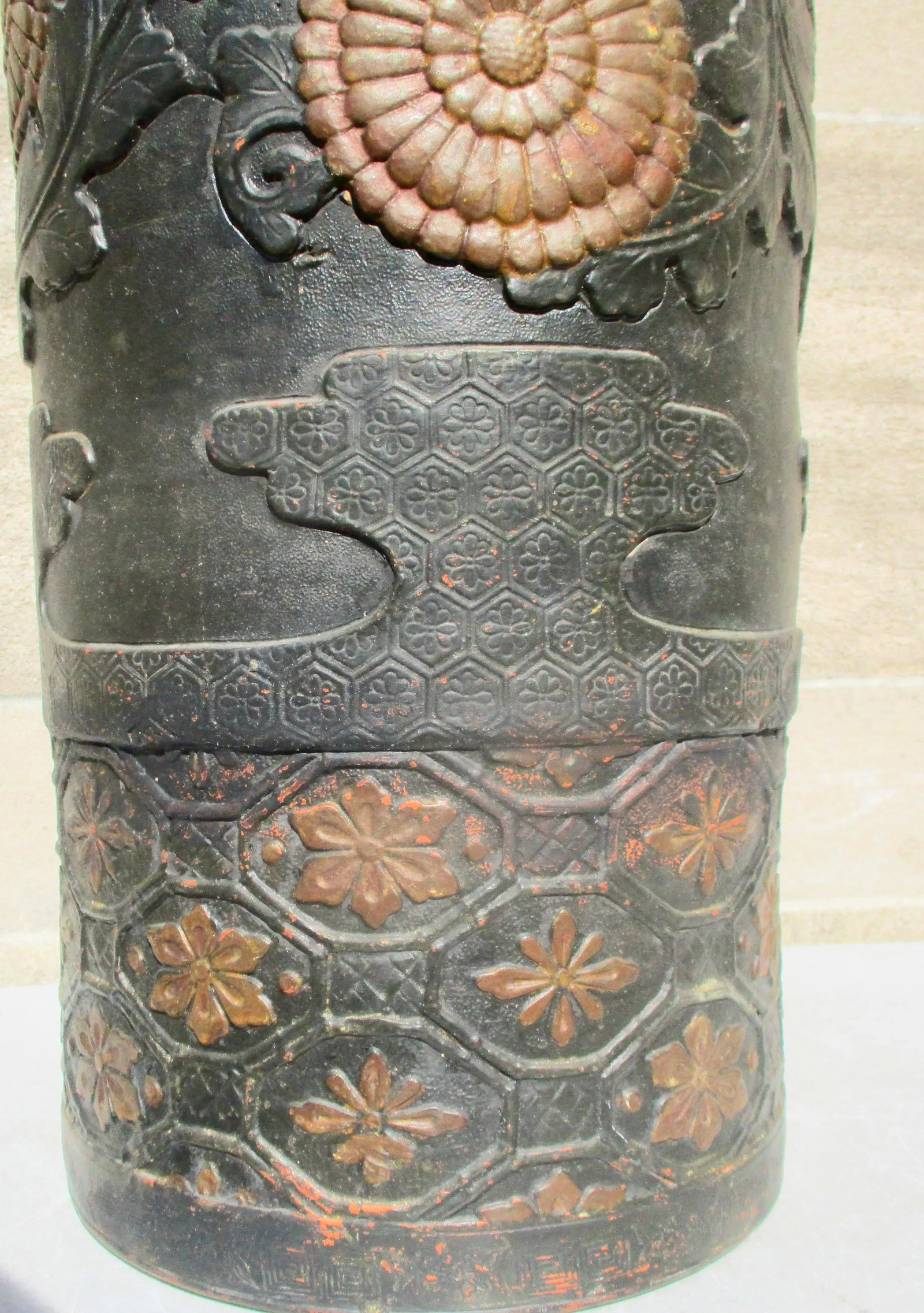 Tokoname Shudei Redware Umbrella Stand or Plantstand - 12