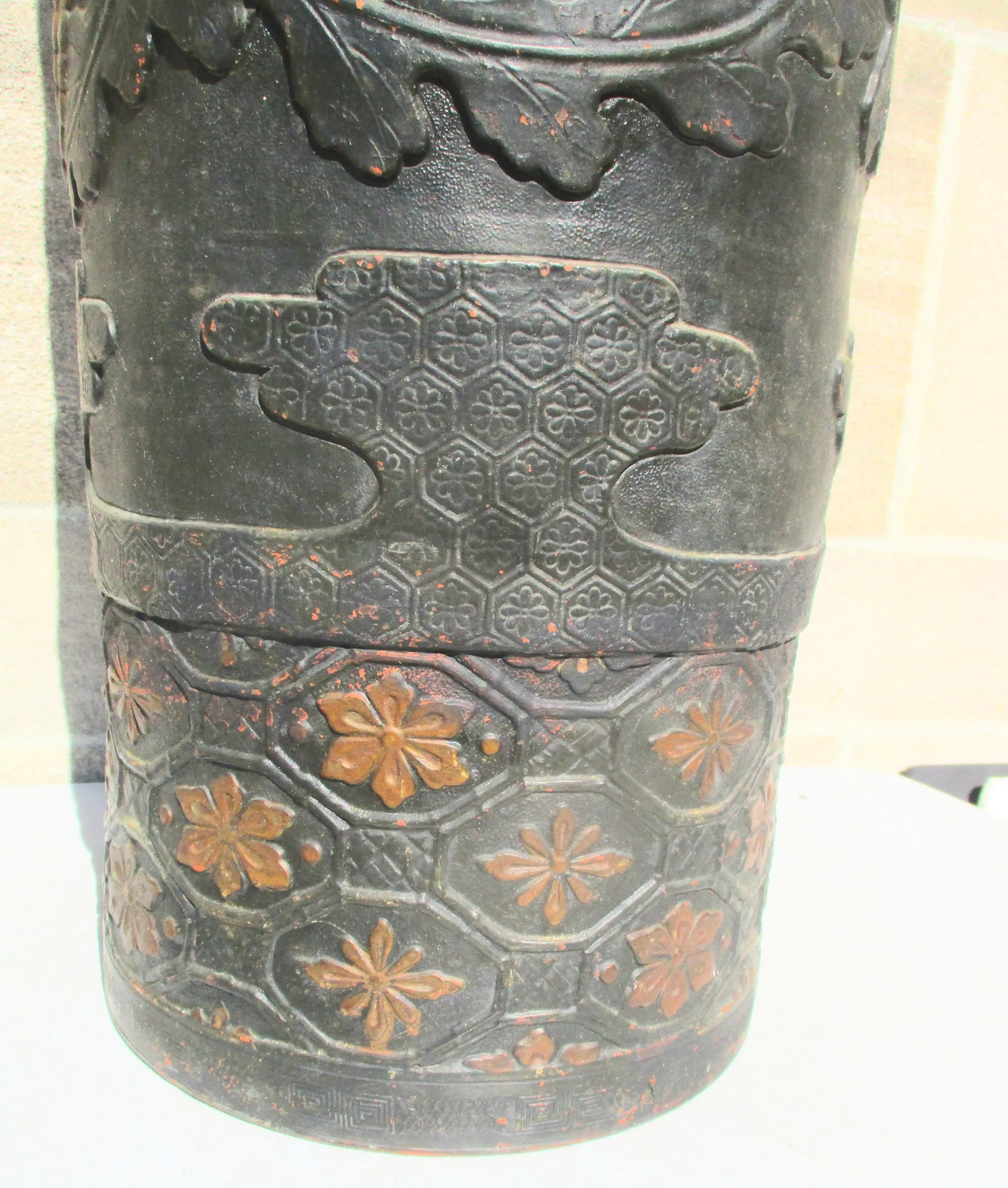 Tokoname Shudei Redware Umbrella Stand or Plantstand - 9