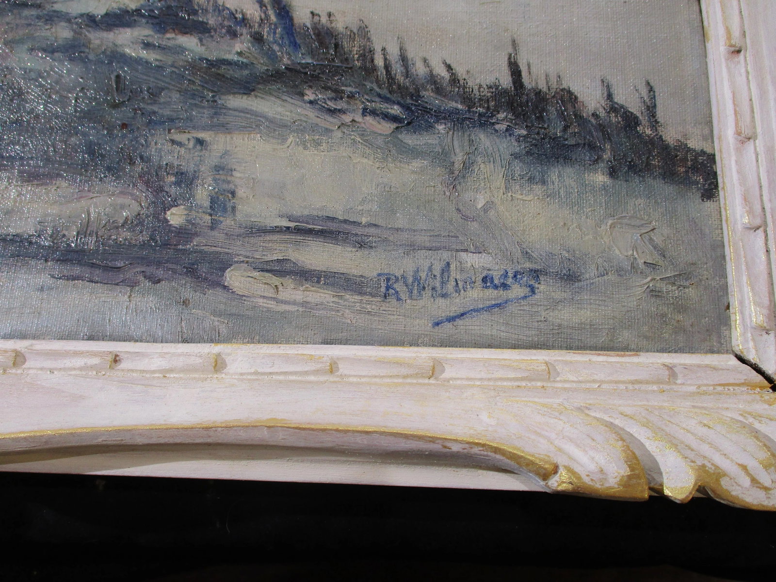 Vintage Mid-Century Impressionist Painting Harbor View - 3