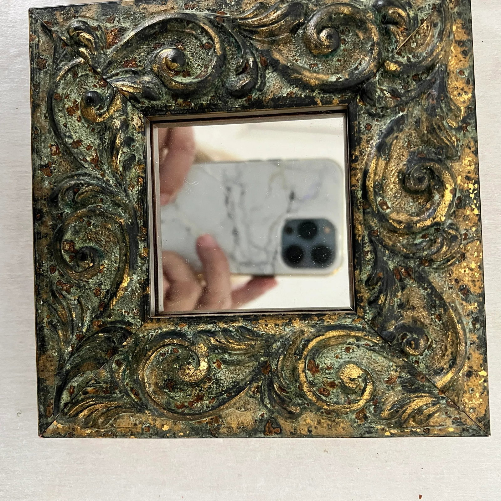 Vintage Carved Wood Accent Wall Mirror, Italy - A Pair - 3