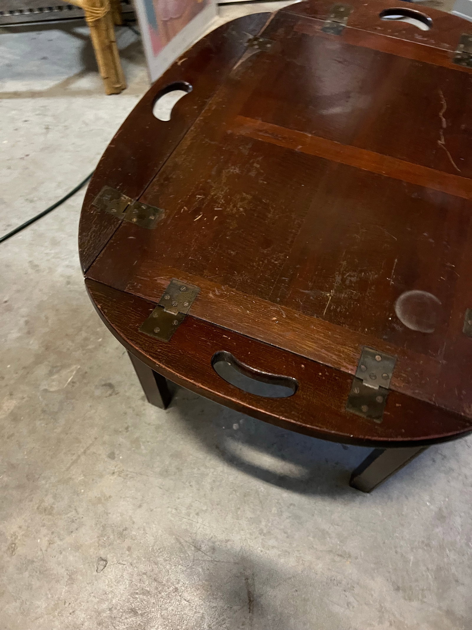 1970s Wooden Campaign Style Coffee Table/Tray Table - 3