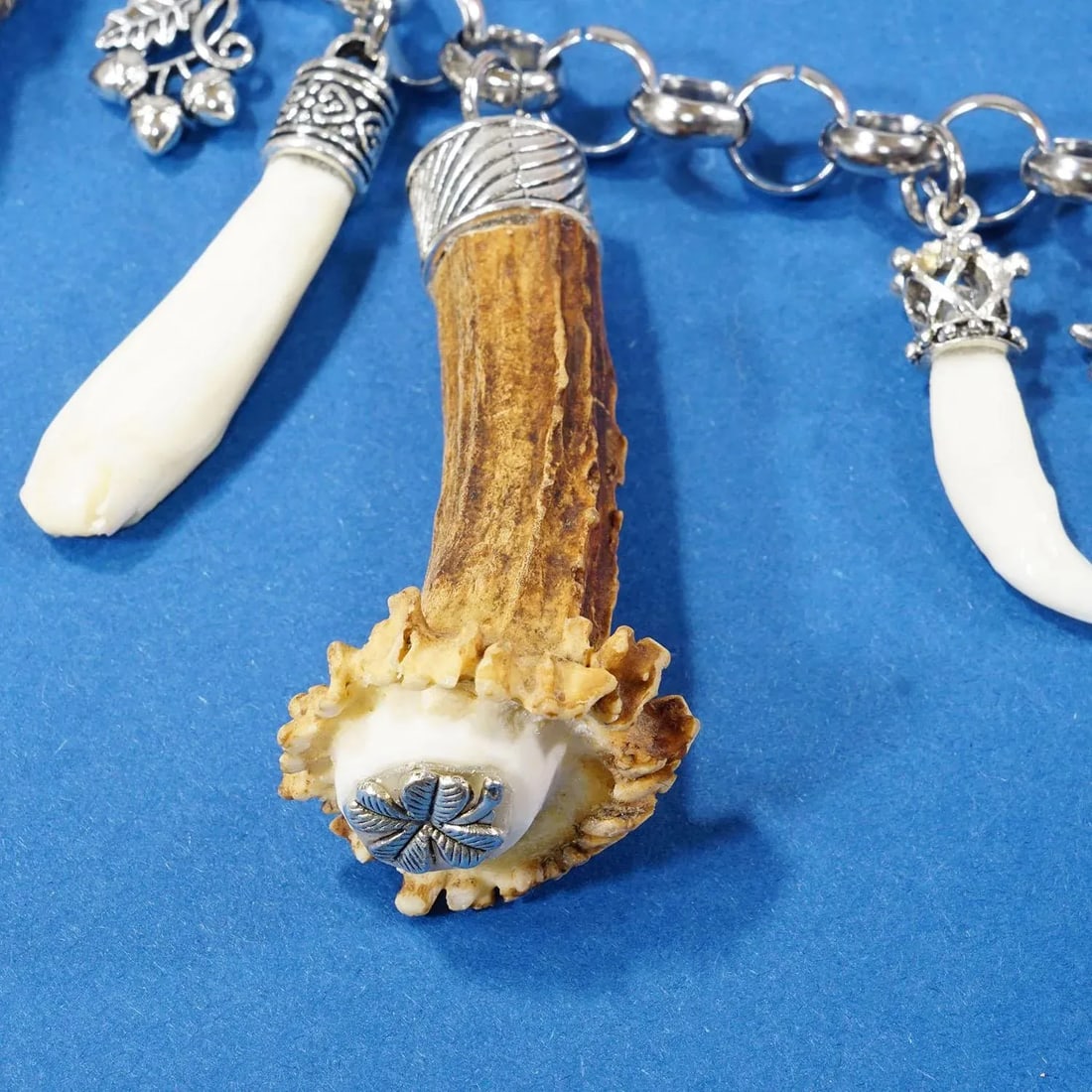Vintage Bavarian Traditional Costume Jewelry Charivari With Hunting Pendants - 3