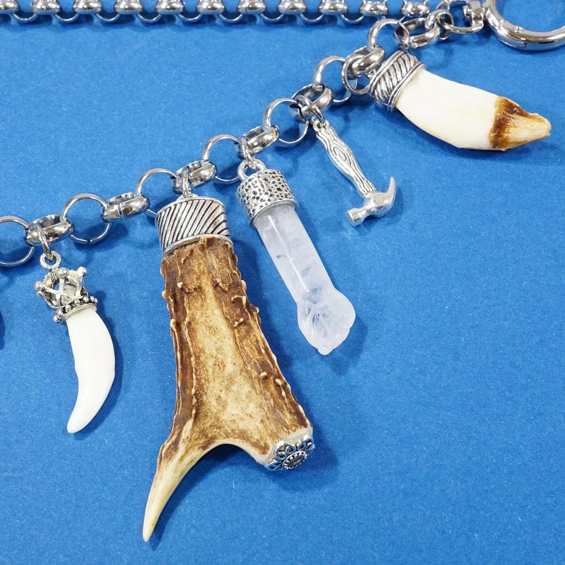 Vintage Bavarian Traditional Costume Jewelry Charivari With Hunting Pendants - 7