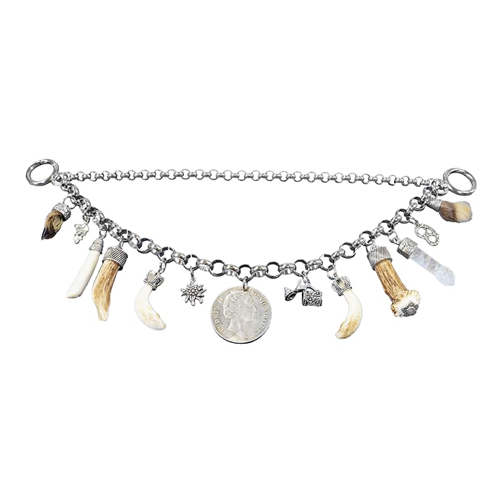 Vintage Bavarian Traditional Costume Jewelry Charivari With Hunting Pendants: Vintage Bavarian Traditional Costume Jewelry Charivari with Hunting Pendants A Bavarian Charivari from the middle of the 20th century. A beautiful piece of historical Bavarian folk art jewelry, a real
