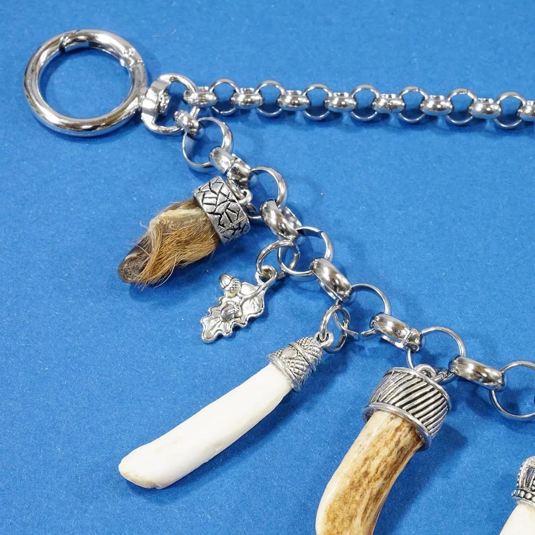 Vintage Bavarian Traditional Costume Jewelry Charivari With Hunting Pendants - 3