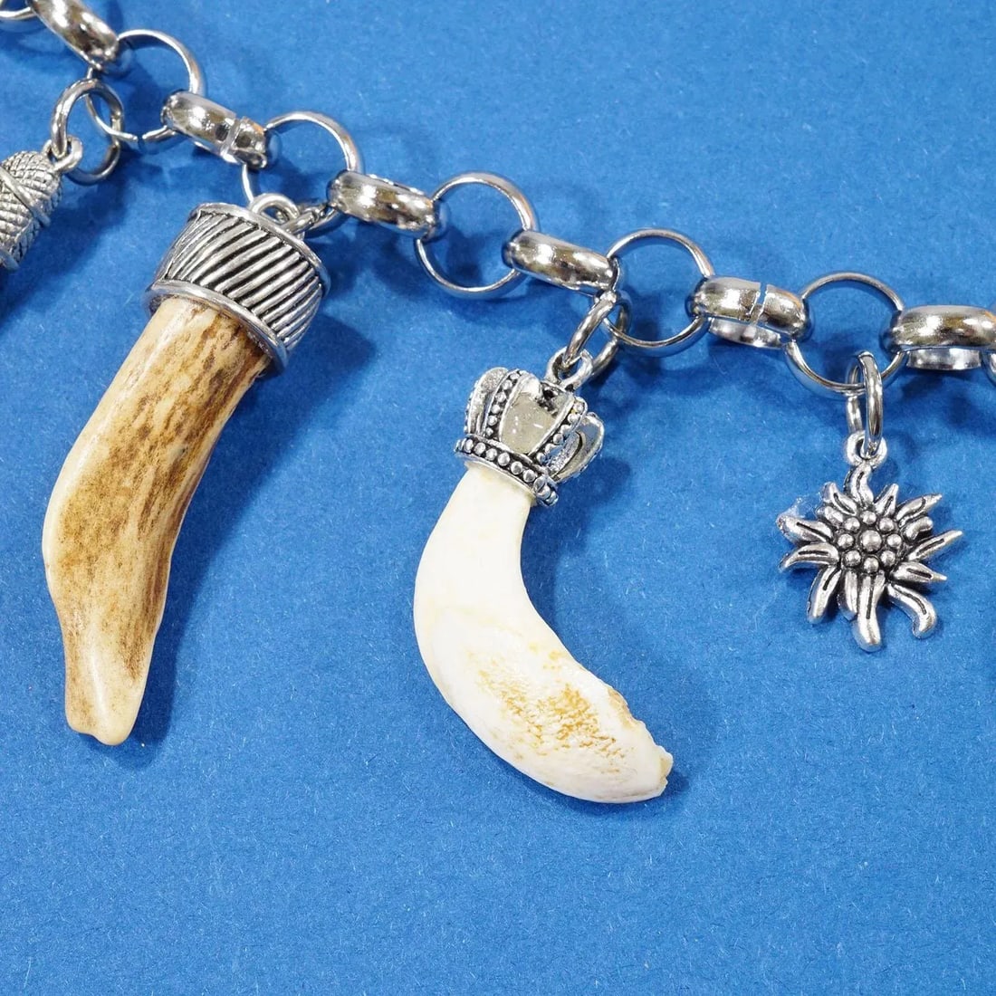 Vintage Bavarian Traditional Costume Jewelry Charivari With Hunting Pendants - 4
