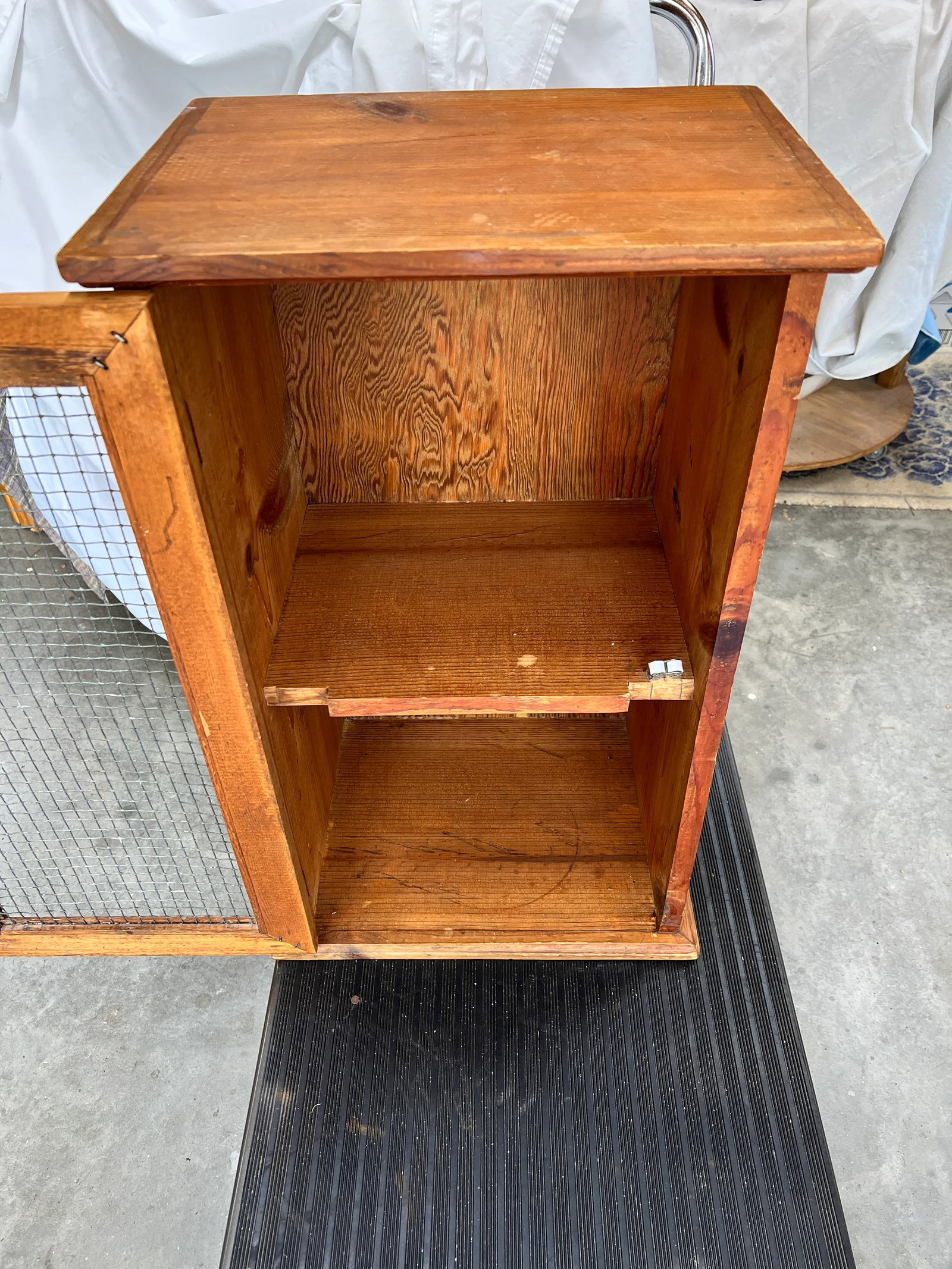 Mid Century Natural Wood Knotty Pine Cabinet, Wire Door Panel, Farmhouse, Cabin, Lodge, Rustic, Folk - 5