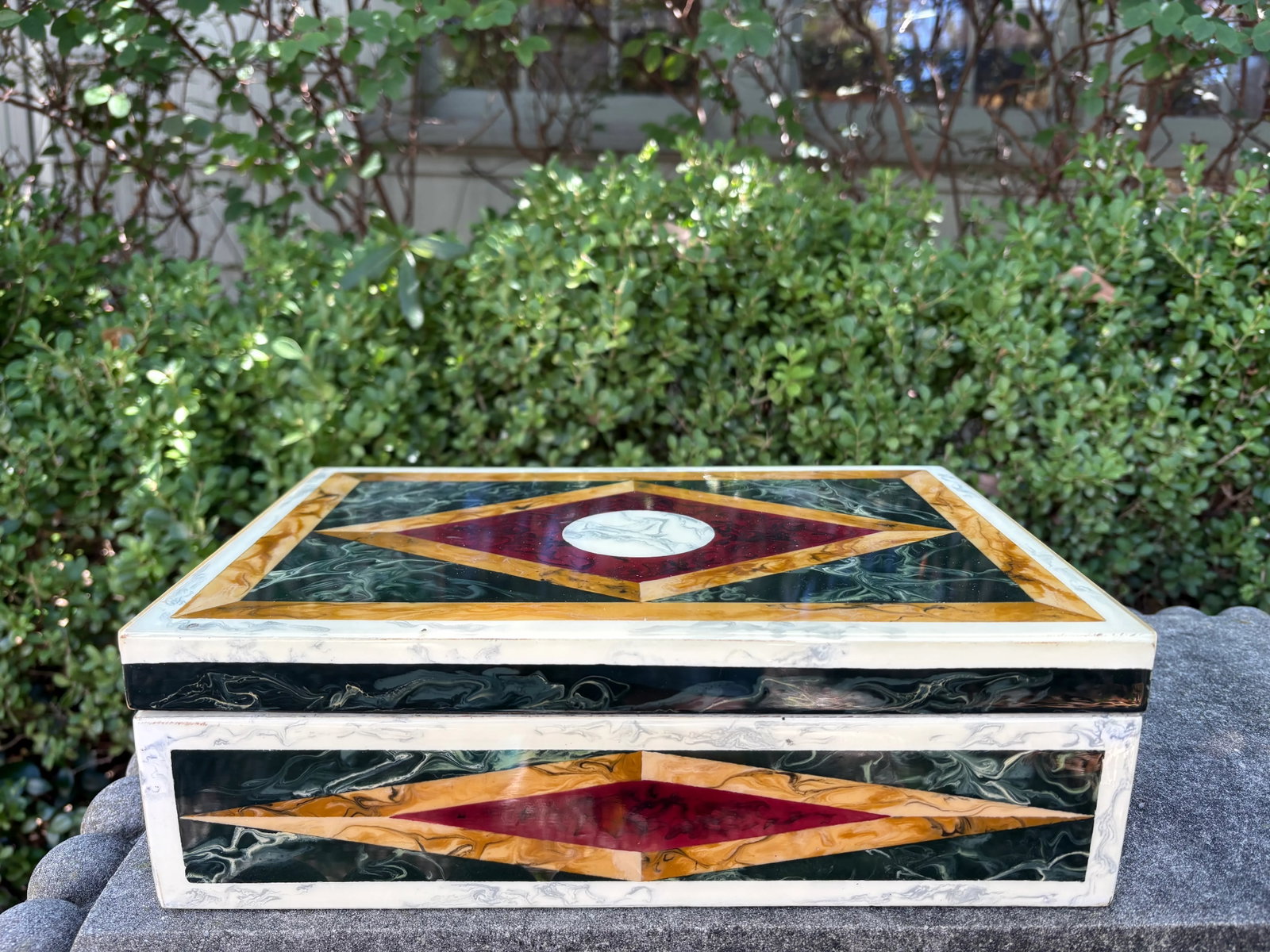 1980s Italian Faux Marble Lacquered Box - 10