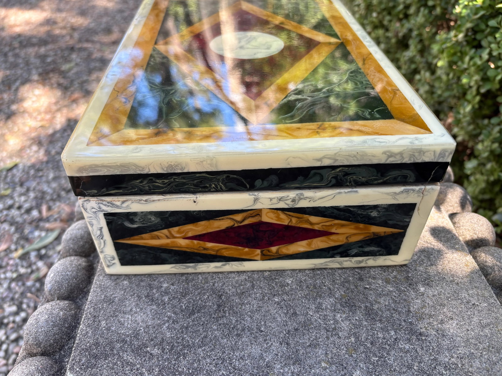 1980s Italian Faux Marble Lacquered Box - 9