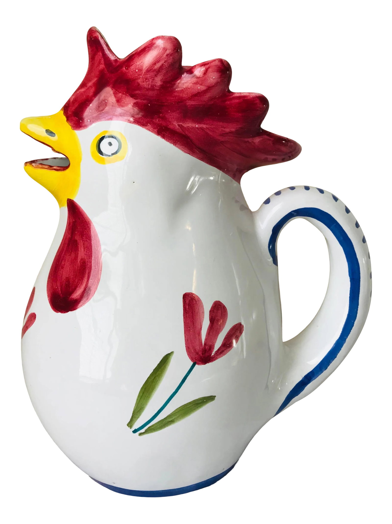 Late 20th Century Italian Chantonnay for Shafford Rooster Pitcher: Bright and Cheerful rooster pitcher. Marked Italy. Condition: Alterations: Original Condition Unaltered Imperfections: Some Imperfections Condition Notes: None visable Origin: Italy Creator: Brand: