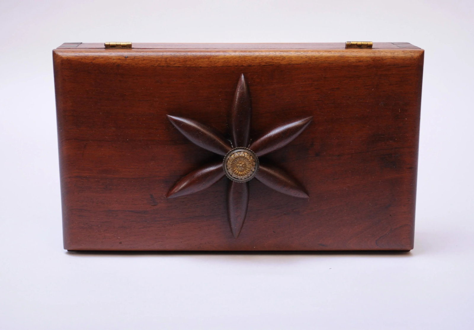 Late 19th Century Rosewood Jewelry Box / Keepsake Box With Flower Motif - 2