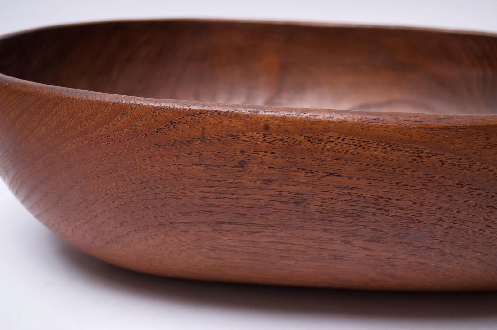 Large Danish Modern Carved Teakwood Fruit / Serving Bowl - 8