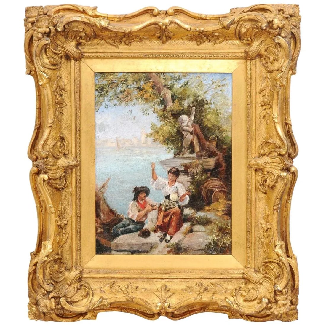 French 19th Century Continental School Painting Depicting Venetian Lagoon Scene - 13