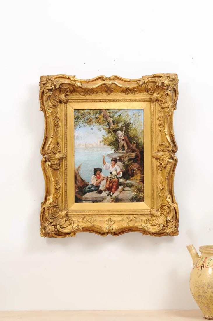 French 19th Century Continental School Painting Depicting Venetian Lagoon Scene - 2