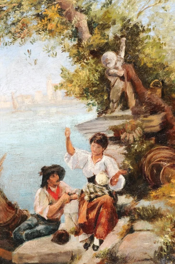French 19th Century Continental School Painting Depicting Venetian Lagoon Scene - 3