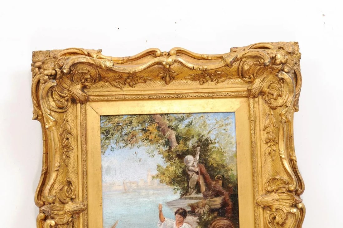 French 19th Century Continental School Painting Depicting Venetian Lagoon Scene - 9