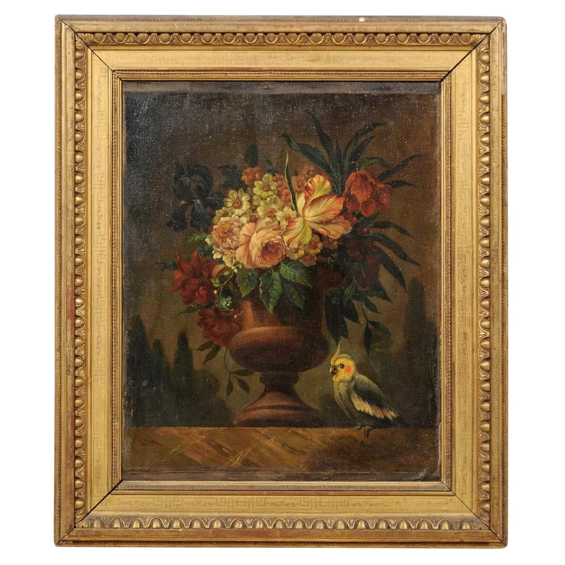 18th Century French Floral Still Life Oil Painting, Framed - 12