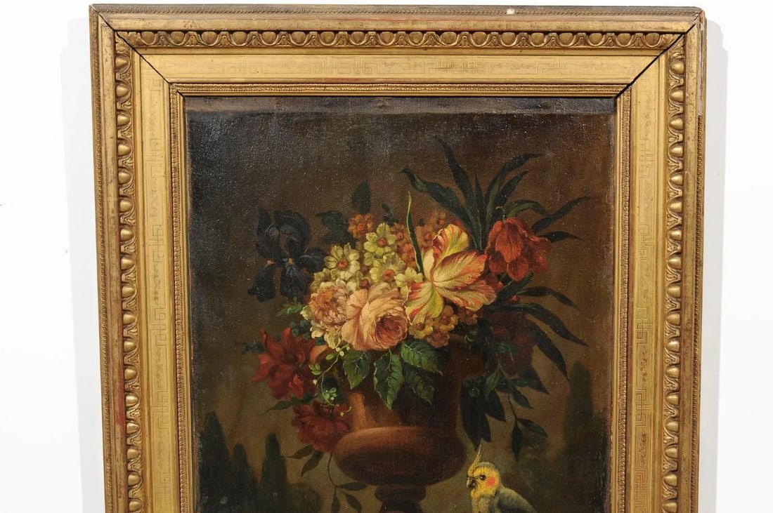 18th Century French Floral Still Life Oil Painting, Framed - 6