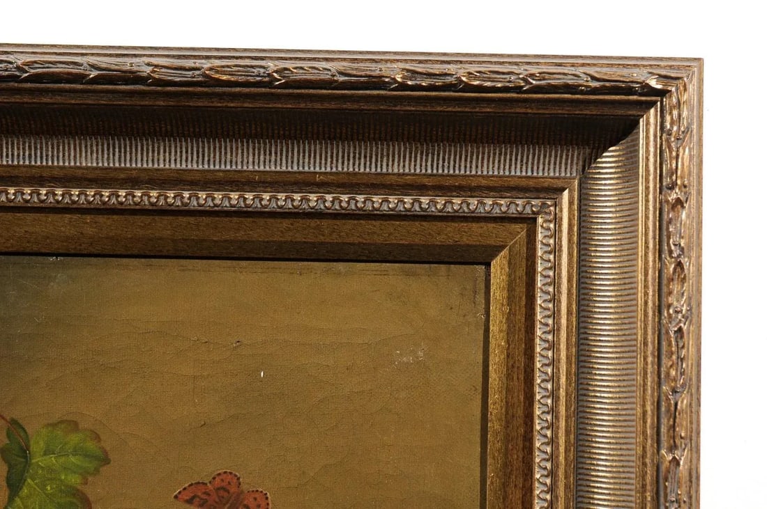 French 19th Century Framed Oil on Canvas Still-Life Painting Depicting Fruits - 10